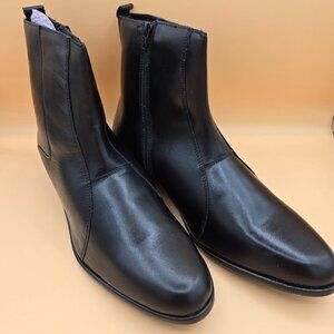 NEW Stacy Adams Mens Santos Black Leather Dress Boots Shoes 12 Medium (D) -Black